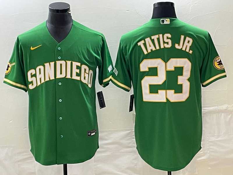 Men's San Diego Padres #23 Fernando Tatis Jr Green Cool Base Stitched Baseball Jerseys